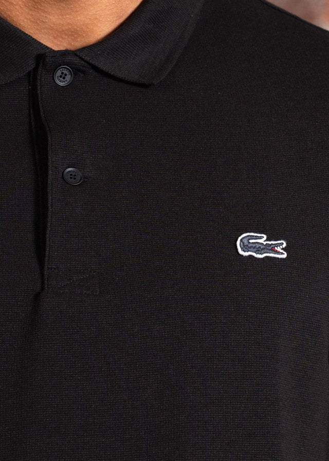 Lacoste Polos Short sleeved ribbec collar polo shirt - black
