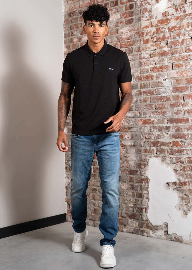 Lacoste Polos Short sleeved ribbec collar polo shirt - black