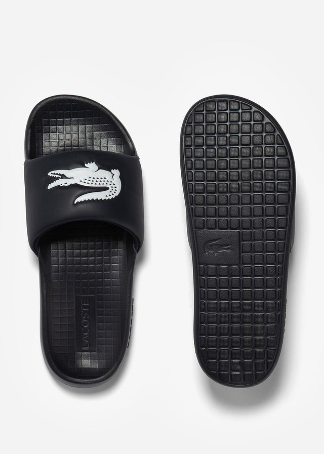 Lacoste Sliders  Serve Slide - black white 