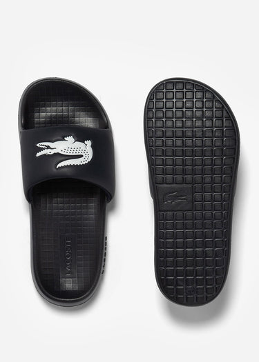 Lacoste Slippers  Serve Slide - black white 