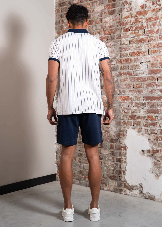 Fila Polos Linter striped polo shirt - bright white black iris striped