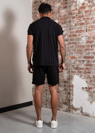 Fila Polo's Linter striped polo shirt - black iron gate striped