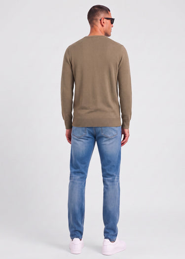 Lyle & Scott Truien Cotton merino crew neck jumper - khaki ash