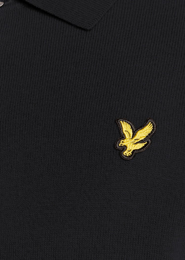 Lyle & Scott Truien Cotton merino long sleeve knitted polo - dark navy