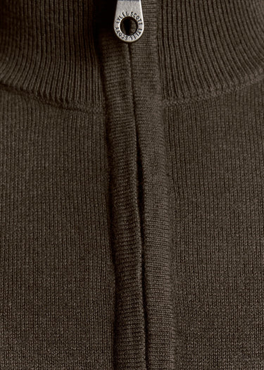 Lyle & Scott Truien Cotton merino quarter zip jumper - espresso