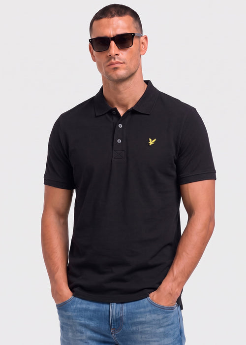 Plain polo shirt - jet black