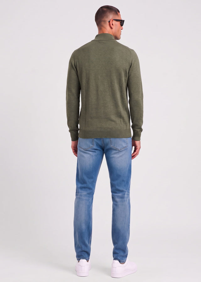 Lyle & Scott Truien Polyblend quarter zip jumper - journey olive