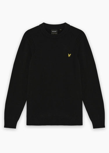 Lyle & Scott Truien Rib insert crew neck jumper - jet black