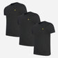 Plain t-shirt - jet black 3 pack