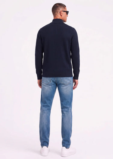 Lyle & Scott Truien Cotton merino quarter zip jumper - dark navy