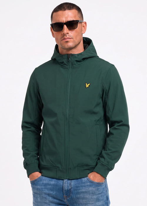 Fleece back softshell jacket - dark green
