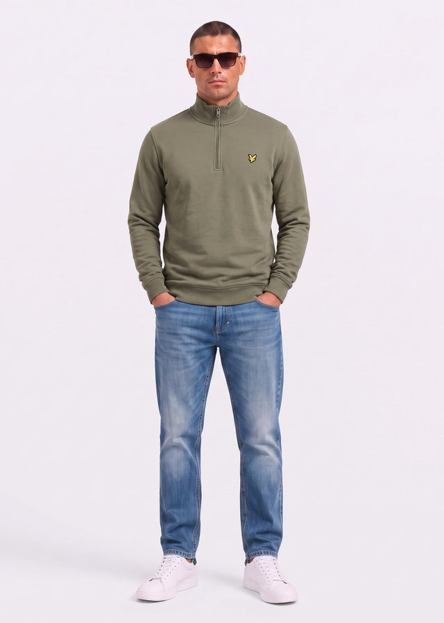 Lyle & Scott Sweaters Quarter zip pullover sweatshirt - journey olive
