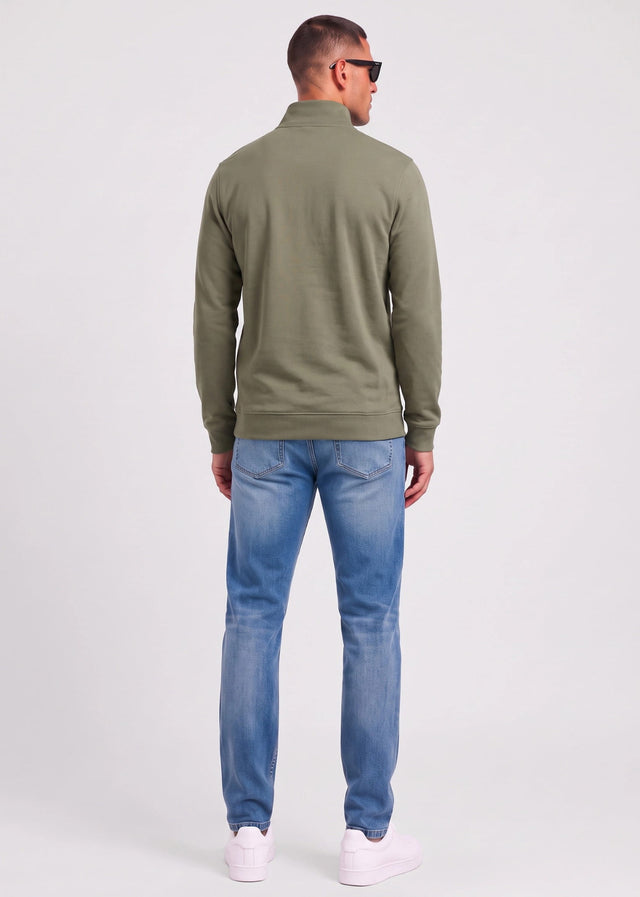 Lyle & Scott Sweaters Quarter zip pullover sweatshirt - journey olive
