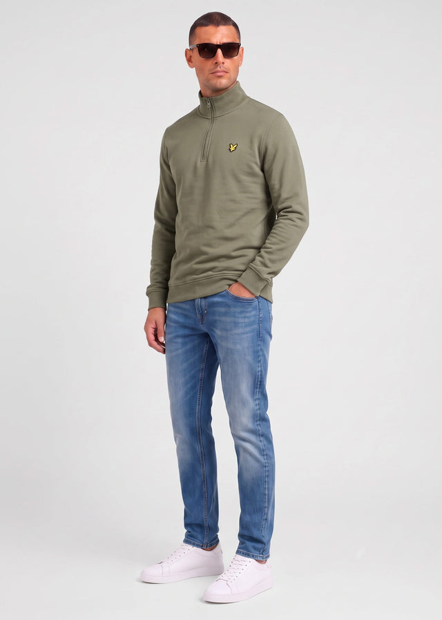 Lyle & Scott Sweaters Quarter zip pullover sweatshirt - journey olive