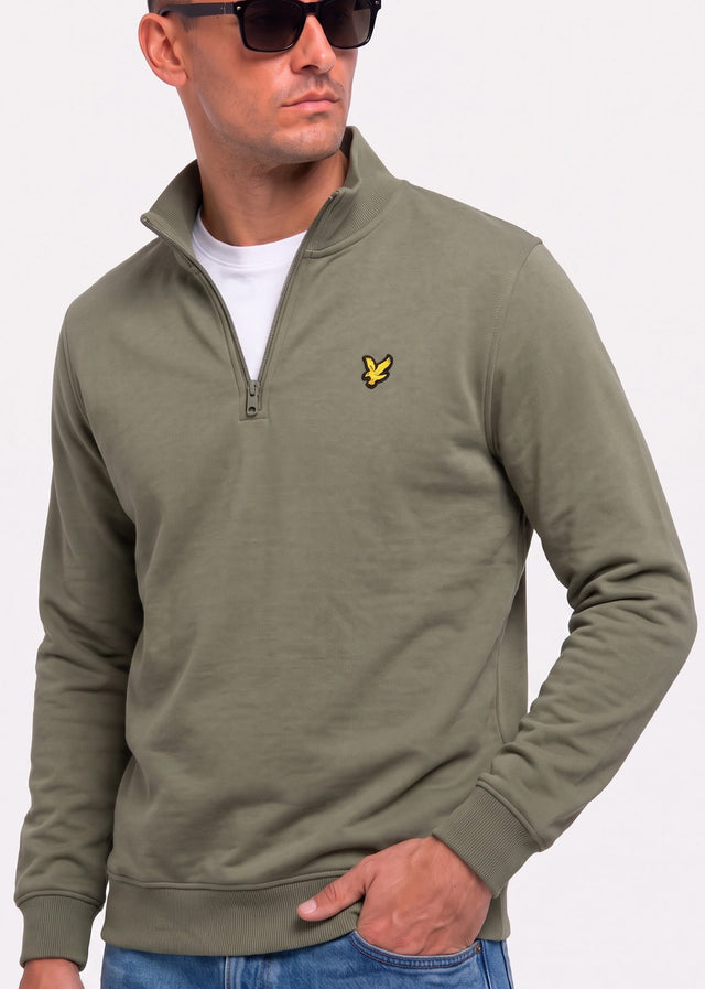 Lyle & Scott Sweaters Quarter zip pullover sweatshirt - journey olive