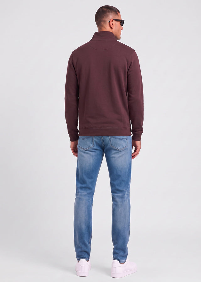 Lyle & Scott Sweaters Quarter zip pullover sweatshirt - shelter brown