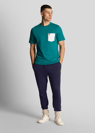 Lyle & Scott T-shirts  Contrast pocket t-shirt - court green white 