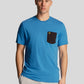 Lyle & Scott T-shirts  Contrast pocket t-shirt - spring blue jet black 
