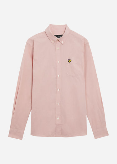 Lyle & Scott Overhemden  Cotton linen button down shirt - light pink 