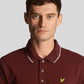 Lyle & Scott Polo's  Tipped polo shirt - burgundy mid grey marl 