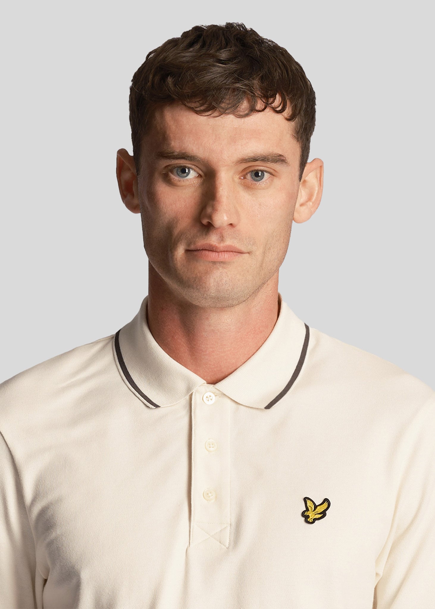 Lyle & Scott Polo's  Tipped polo shirt - chalk gunmetal 