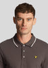 Lyle & Scott Polo's  Tipped polo shirt - gun metal white 