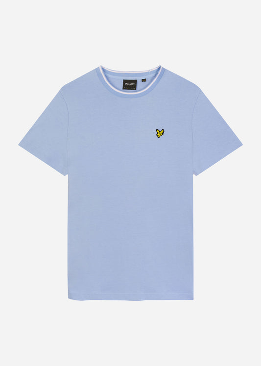 Lyle & Scott T-shirts  Tipped t-shirt - light blue white 