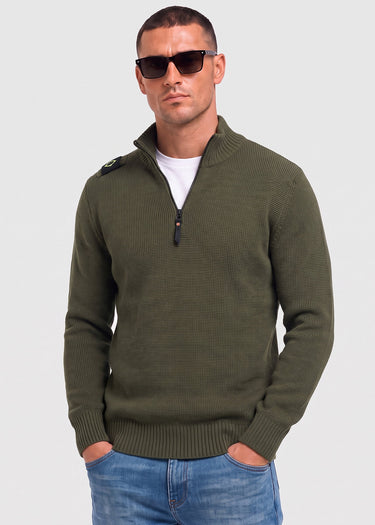 MA.Strum Truien Sarl quarter zip sweater - bronze green