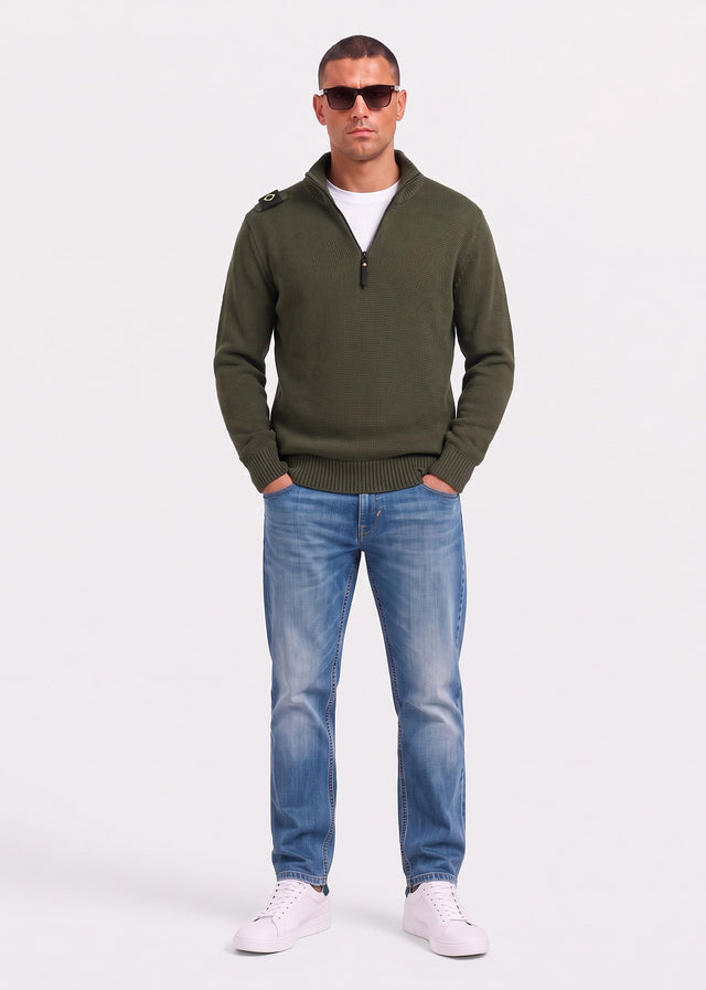 MA.Strum Sweaters Sarl quarter zip sweater - bronze green