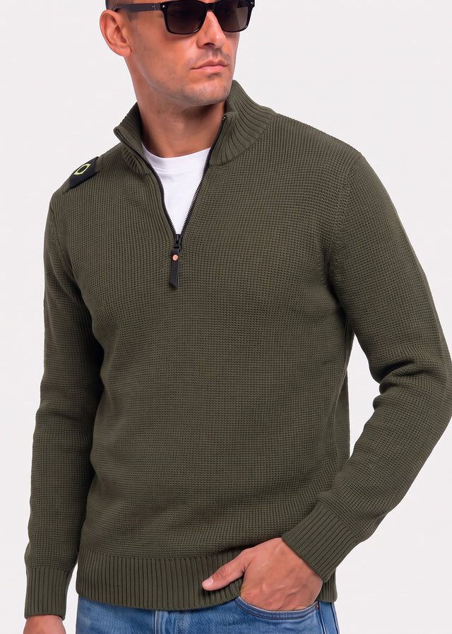 MA.Strum Sweaters Sarl quarter zip sweater - bronze green