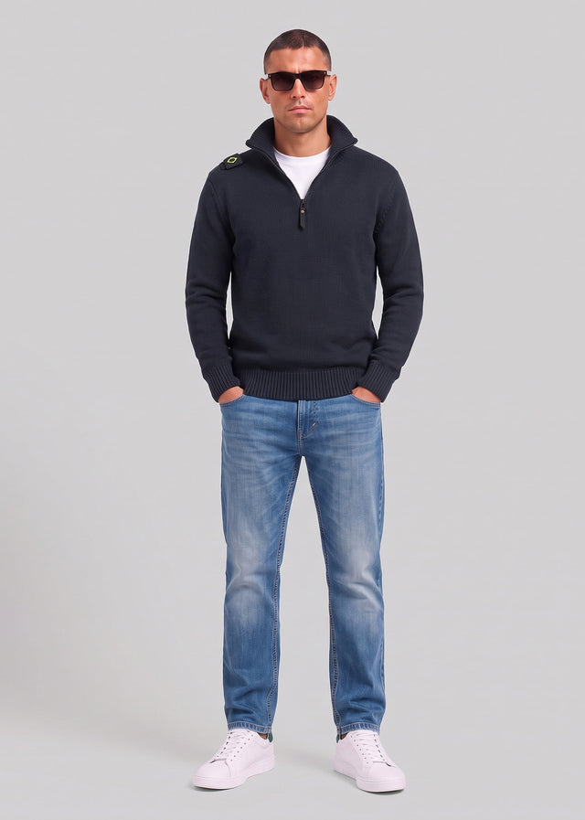 MA.Strum Sweaters Sarl quarter zip sweater - dark navy