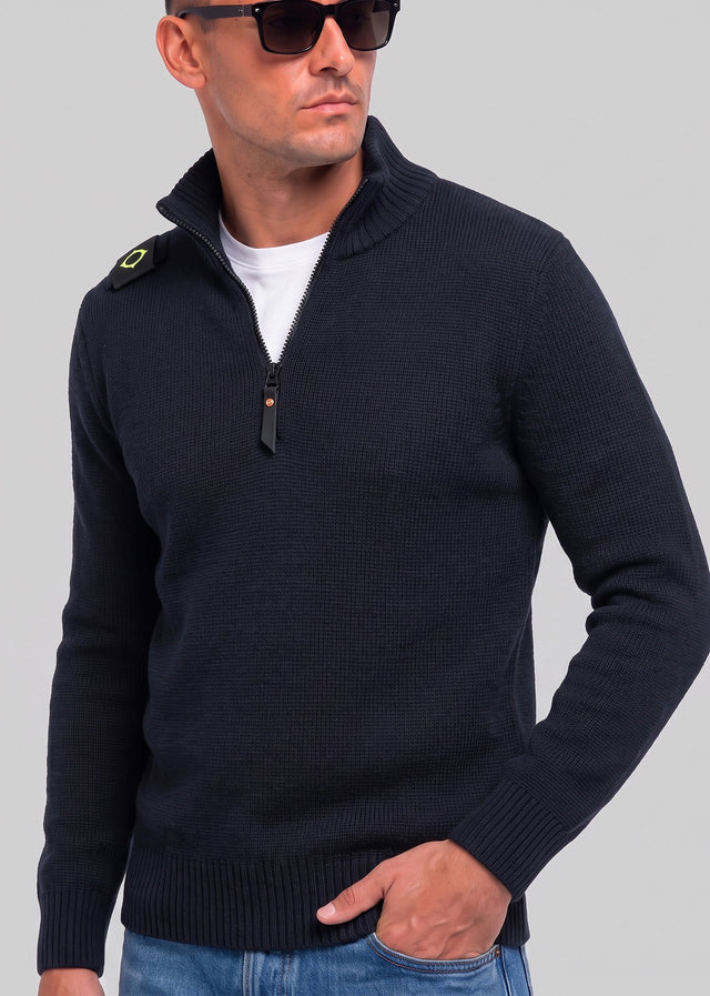 MA.Strum Sweaters Sarl quarter zip sweater - dark navy