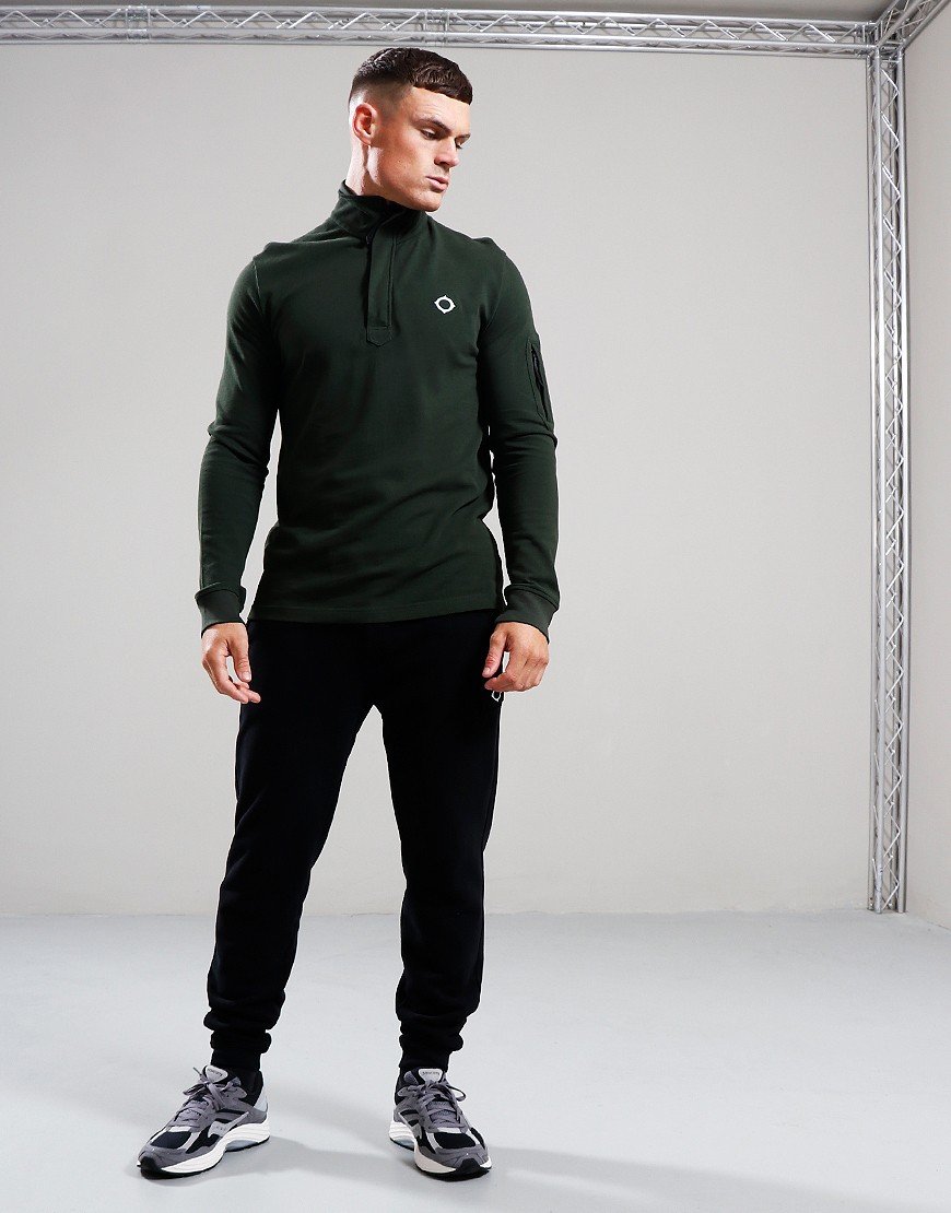 MA.Strum Truien  Ls funnel neck polo - oil slick 