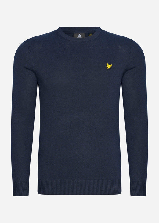 Lyle & Scott Truien Cotton merino crew neck jumper- dark navy