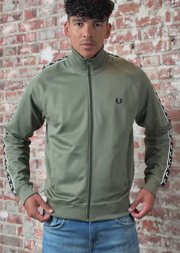 Fred Perry Vesten Taped track jacket - laurel wreath green black