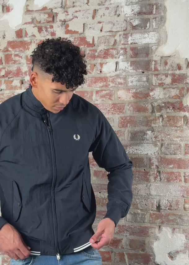 Fred Perry Jassen Crinkle harrington jacket - navy