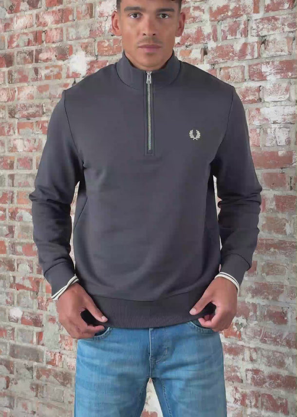 Fred Perry Truien Half zip sweat-shirt - Anchor Grey Oatmeal