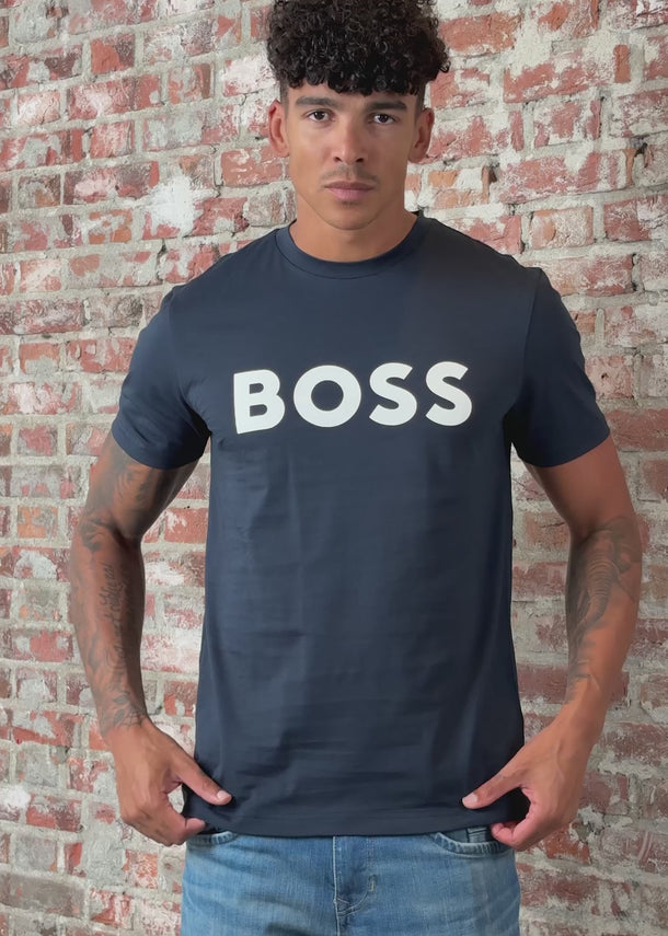 Hugo Boss T-shirts Thinking - dark blue