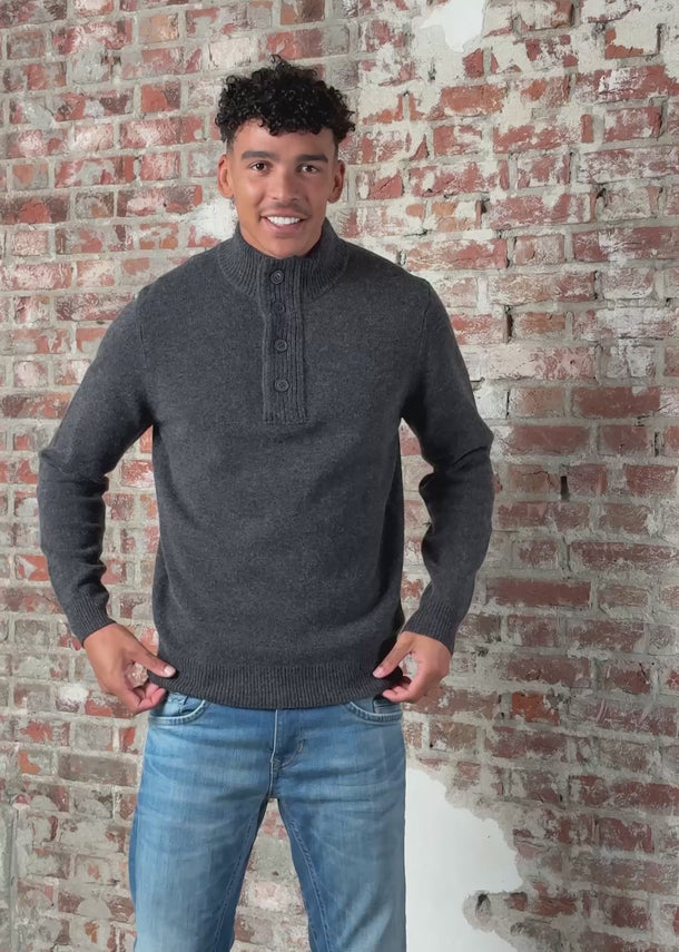 Barbour Truien Essential patch half zip knitted jumper - charcoal