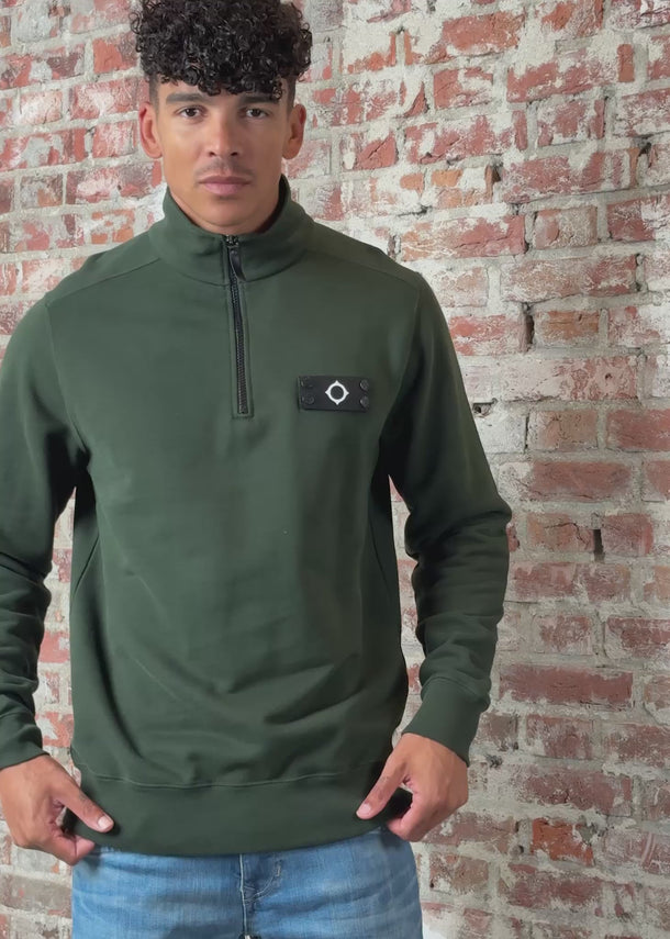 MA.Strum Truien Neo quarter zip sweat - oil slick