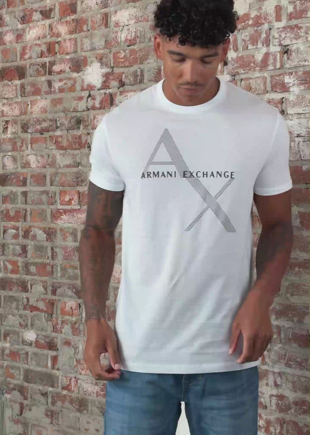 Armani Exchange T-shirts Diagonal logo t-shirt - white