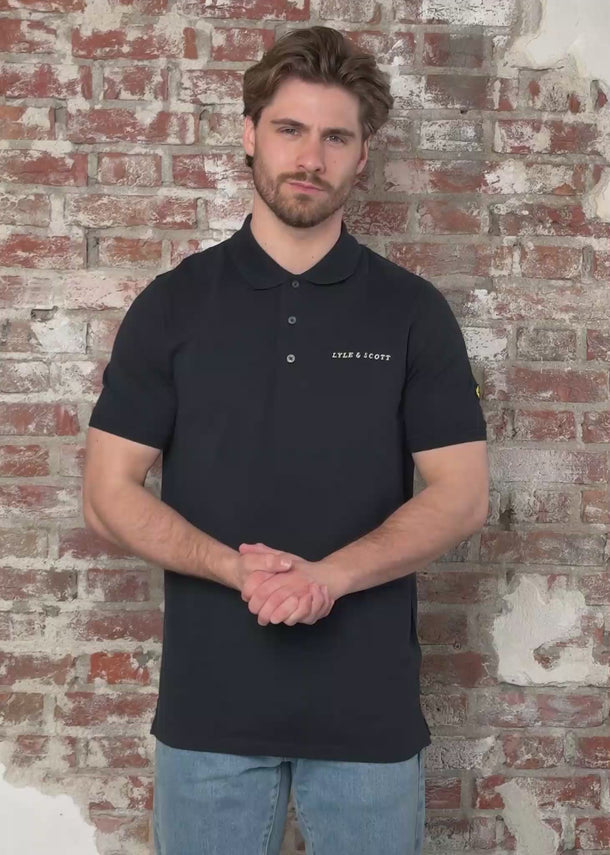 Lyle & Scott Polo's Embroidered polo shirt - dark navy white
