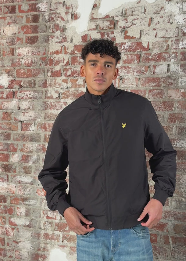 Lyle & Scott Jassen Funnel neck shell jacket - jet black