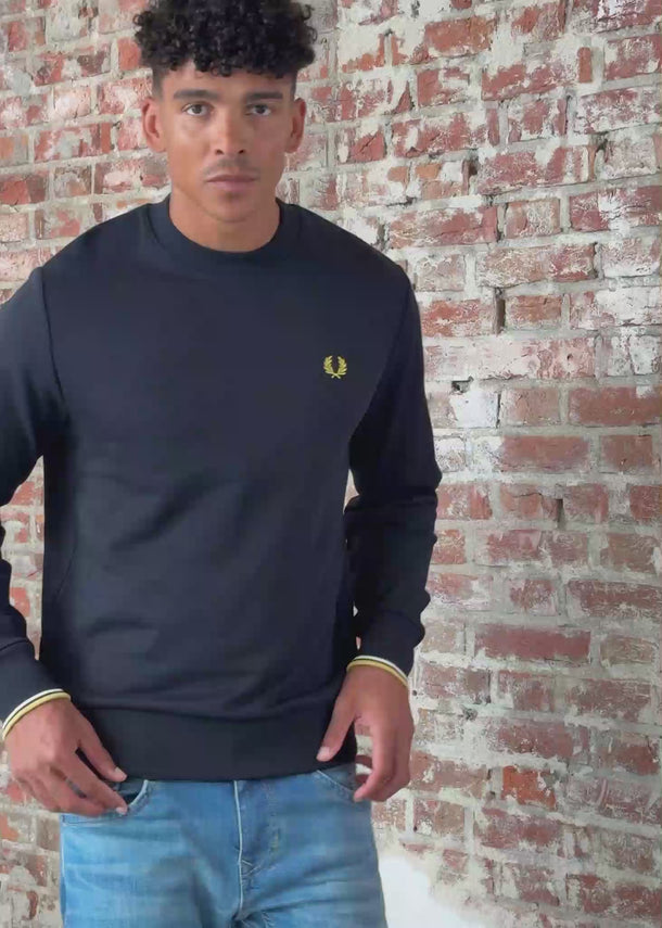 Fred Perry Truien Crew neck sweat-shirt - navy ecru honeycomb