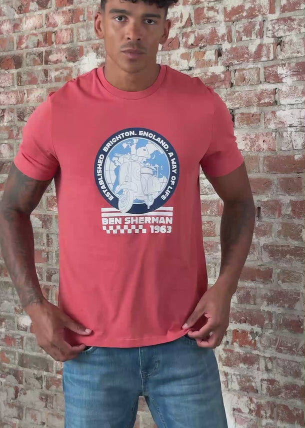 Ben Sherman T-shirts World scooter - cerise