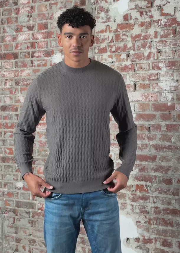 Armani Exchange Hoodies Textured sweater- dark gull