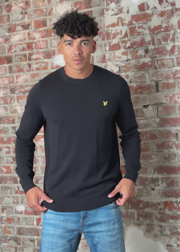 Lyle & Scott Truien Cotton Merino crew jumper - jet black
