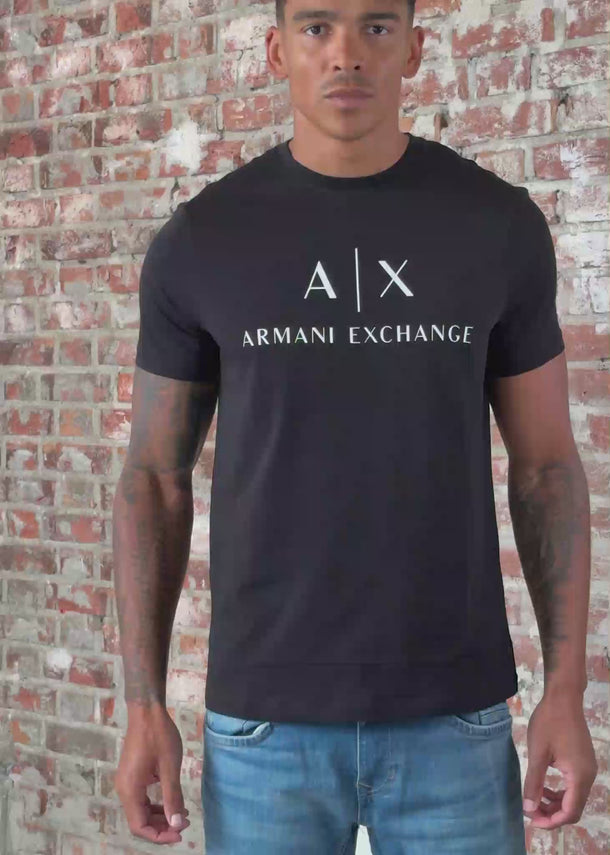 Armani Exchange T-shirts Slim fit jersey t-shirt with logo - black