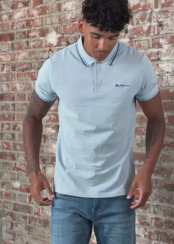 Ben Sherman Polo's Signature pique polo - ice blue