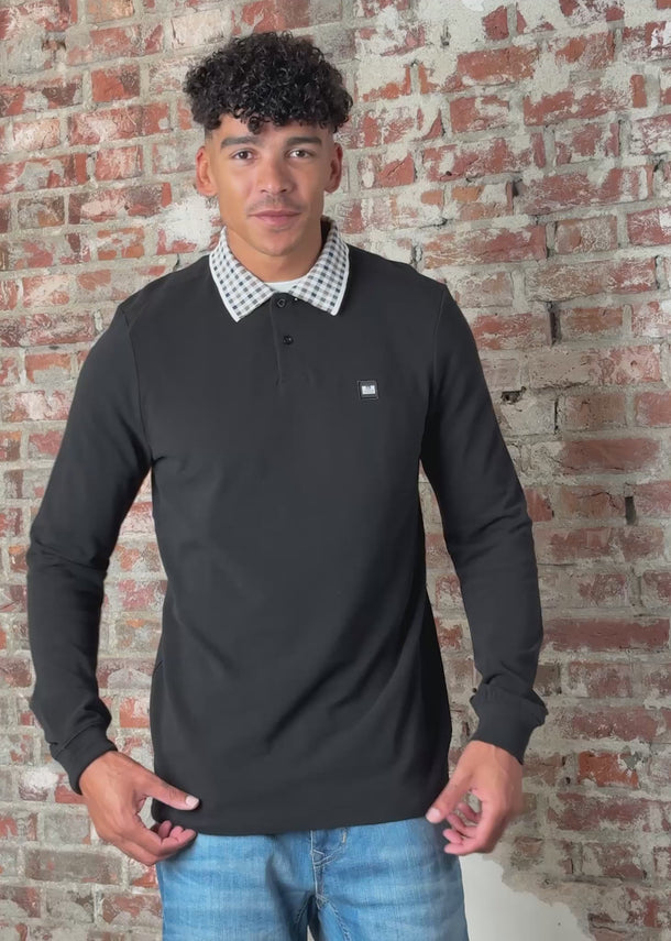 Weekend Offender Longsleeve Polo's Lindley - black